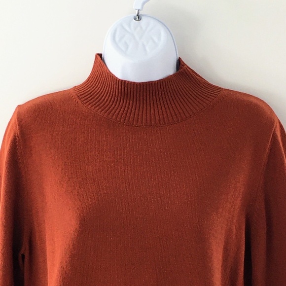 Roller Rabbit Womens Sweater Cashmere Blend 2fer Mock Neck 3/4 Sleeve Sz M - Picture 3 of 11